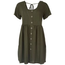 Emma & Michelle Womens Solid Baby Doll Dress