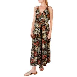 Emma & Michelle Womens Floral Tiered Sleeveless Maxi Dress