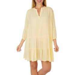 Millenium Clothing Inc. Womens Solid Bell Sleeve Dress