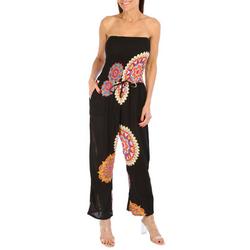 Womens Tube Top Smocked Jumpsuit