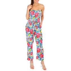 Womens Floral Tube Top Jumpsuit