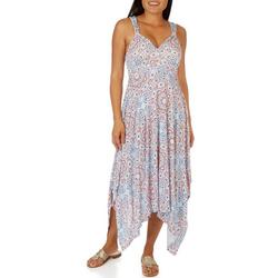 Womens Mosaic Smocked Sleeveless Dress