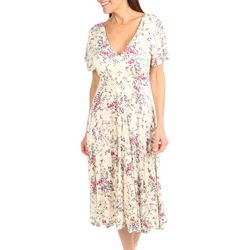 American Rag Womens Floral Smocked Sleeveless Dress