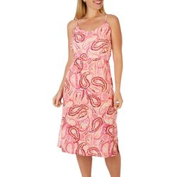 Kiwi Fresh Womens Sleeveless Paisley Print Sun Dress