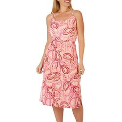 Womens Sleeveless Paisley Print Sun Dress