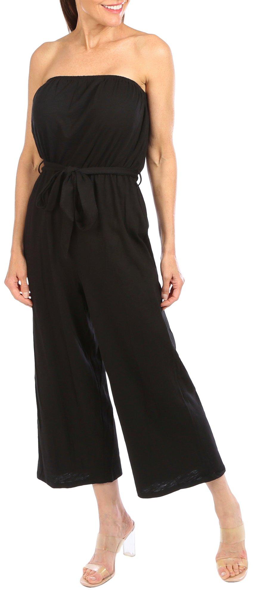Womens Solid Tube Top Jumpsuit