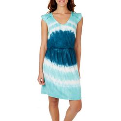 HARPER 241 Womens Tie-Dye Ruffle Smocked Sleeveless Dress