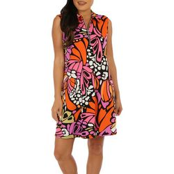 Cocomo Womens Abstract Butterfly Short Sleeveless Dress