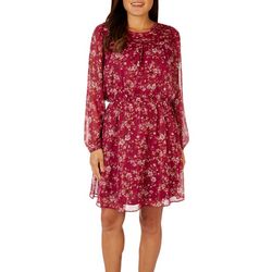 Cure Apparel Womans Shimmer Print Long Sleeve Dress