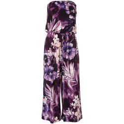 Connected Apparel Womens Floral Knit Tube Top Jumpsuit
