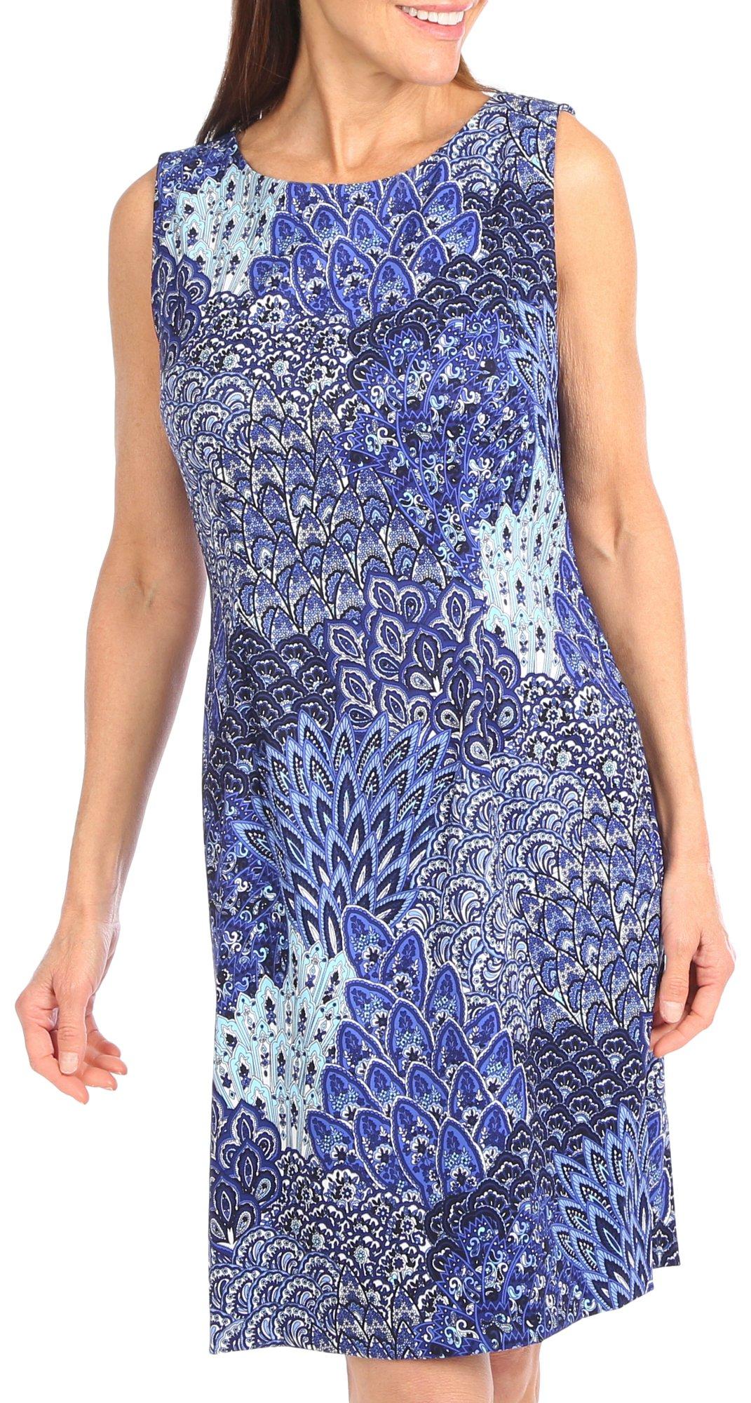 Connected Apparel Womens Paisley Sheath Dress