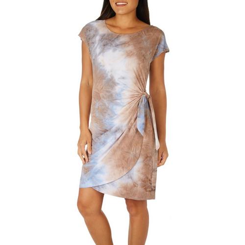 Connected Apparel Womens Tie Dye Side Tie Sleeveless