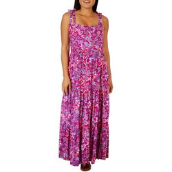 MSK Womens Floral Paisley Scoop Neck Sleeveless Maxi Dress