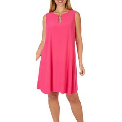 MSK Womens Solid 3-Ring Dress