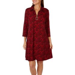 MSK Womens Floral Paisley O Ring 3/4 Sleeve Dress