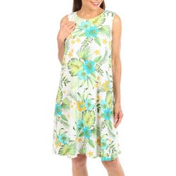 Allison Brittney Womens Tropical Sleeveless Dress