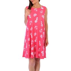 Womens Seahorse Print Sleeveless Dress
