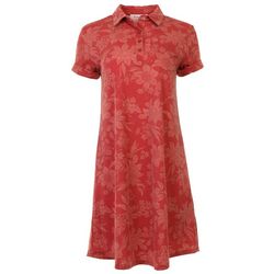 Harlow & Rose Juniors Short Roll Sleeve Polo Floral Dress