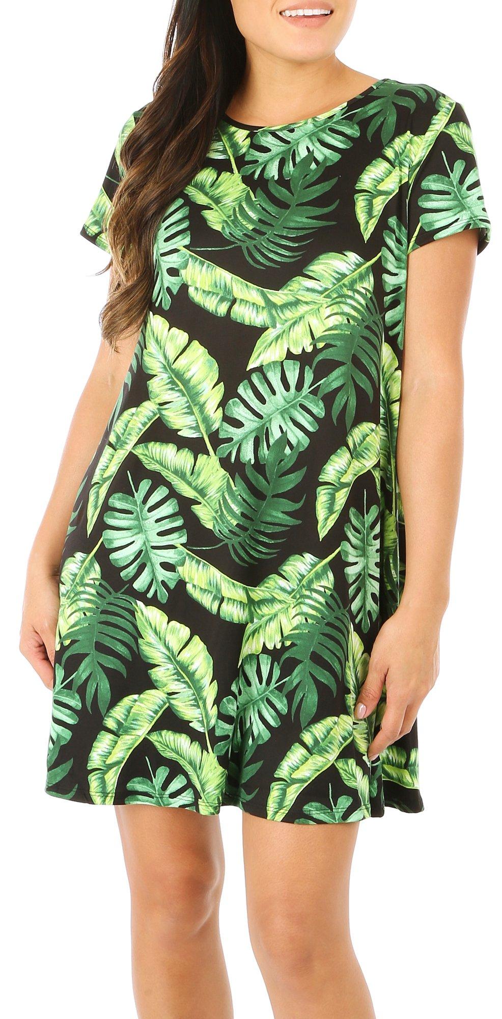 Womens Tropical Short Sleeve Casual Dress