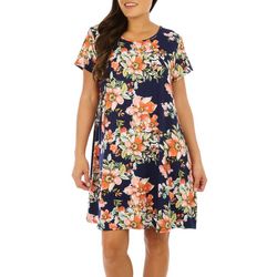 Harlow and Rose Womens Floral Short Sleeve Casual Dress