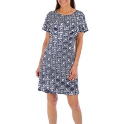 Harlow and Rose Womens Abstract Short Sleeve Casual Dress