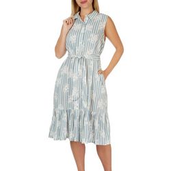 Harlow & Rose Womens Button Down Striped Dress