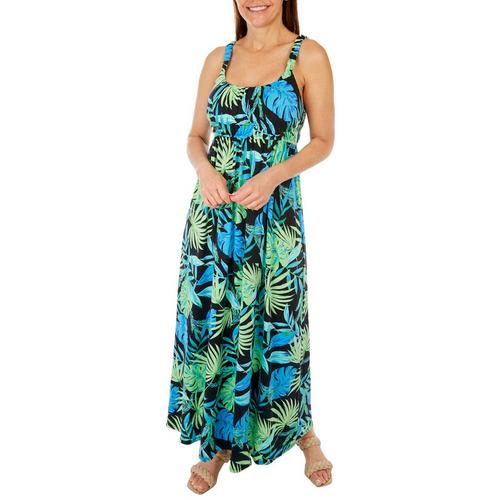 Jamie & Layla Womens Tropical Sleeveless Maxi Dress