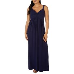 Womens Solid Twisted Maxi Dress
