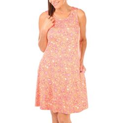 Harlow and Rose Womens Floral Vines Pocket Sleeveless Dress