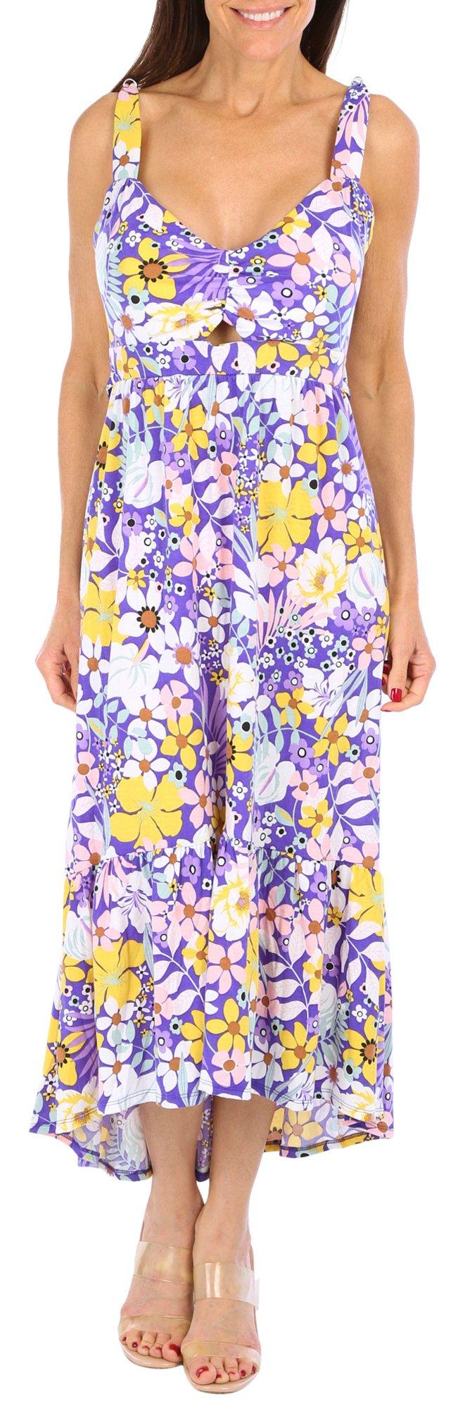 Harlow & Rose Juniors Tropical Flower Sleeveless Maxi Dress