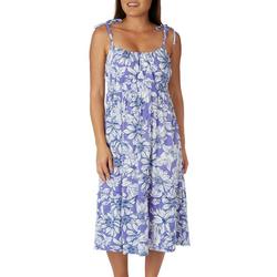 Womens Floral Print Sleeveless Maxi Dress