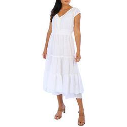 Womens Lace Short Sleeve Maxi Dress