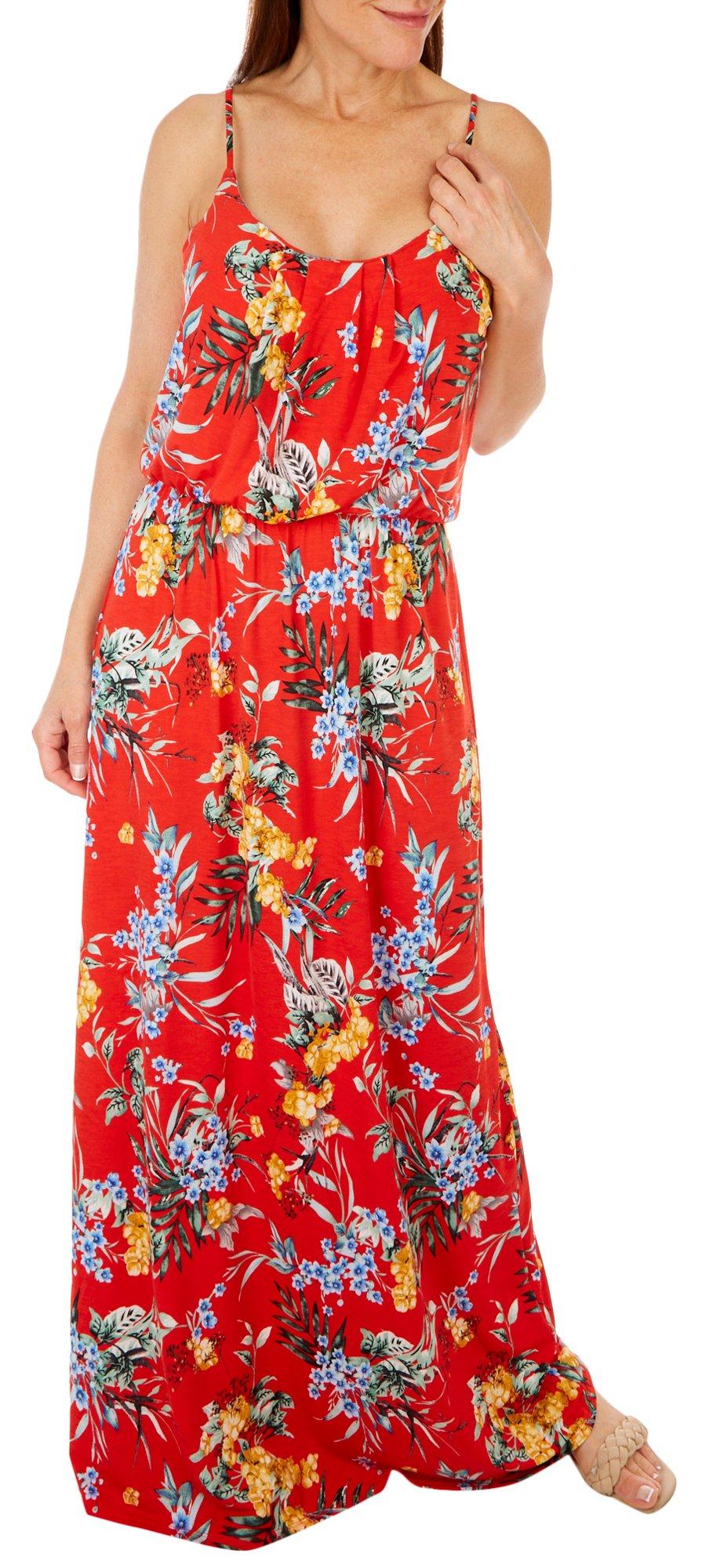 NAIF Late August Womens Popover Tropical Spring Maxi Dress