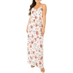Womens Popover Floral Maxi Dress