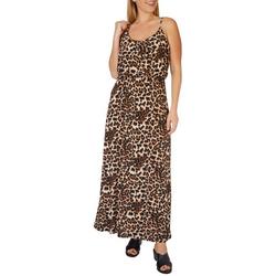 Late August Womens Cheetah Print Dress
