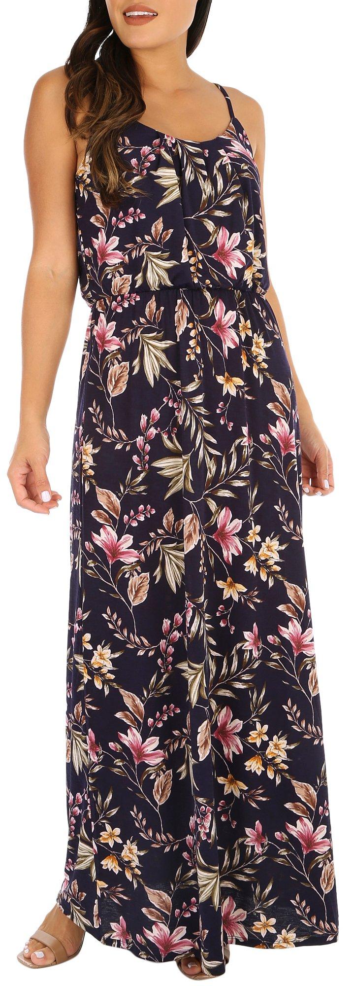 NY Collection Womens Floral Tie Waist Pleated Maxi Dress | Bealls Florida