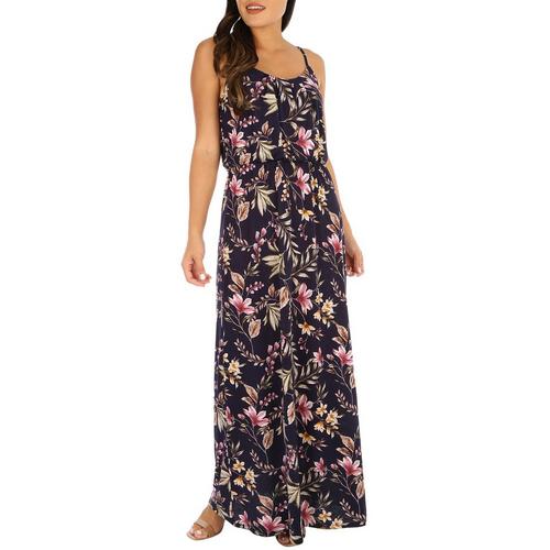 Late August Womens Midnight Floral Maxi Dress