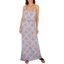 Late August Womens Sleeveless Geo Print Maxi Dress