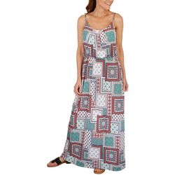 NAIF Late August Womens Sleeveless Bandana Print Maxi Dress