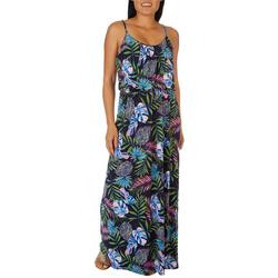 Late August Womens Tropical Sleeveless Maxi Dress