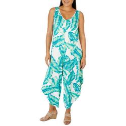 Womens Tropical Print Jumpsuit