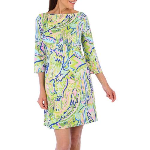 Tash + Sophie Womens Abstract Long Sleeve Dress