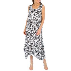 Water Lily Womens Print Wear Two Way Patio Midi Dress