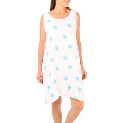 Vasna Womens Flower Print Linen Dress