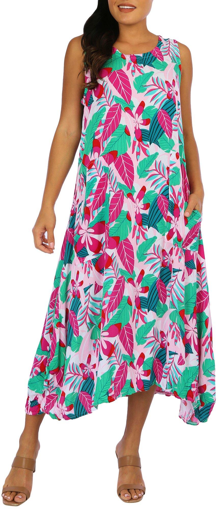 Water Lily Womens Floral Wear Two Way Midi