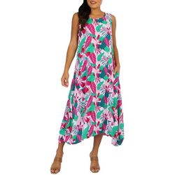 Water Lily Womens Floral Wear Two Way Midi Dress
