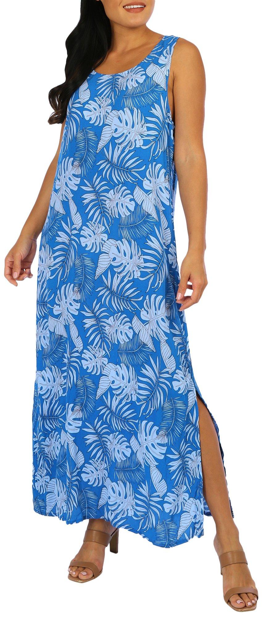 Water Lily Womens Tropical Maxi Dress