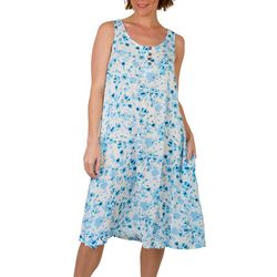 Water Lily Womens Abstract Sun Dress