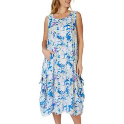 Water Lily Womens 2-Way of Wearing Floral Dress