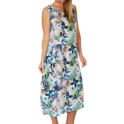 Womens 2-Way Wearing Floral Crepon Dress